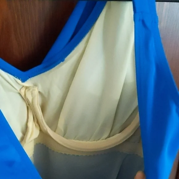 Roxanne Blue Cinch Waist Middle One Piece Swimsuit Size 10/ 34D - Picture 10 of 12